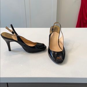 cole haan black heels with straps